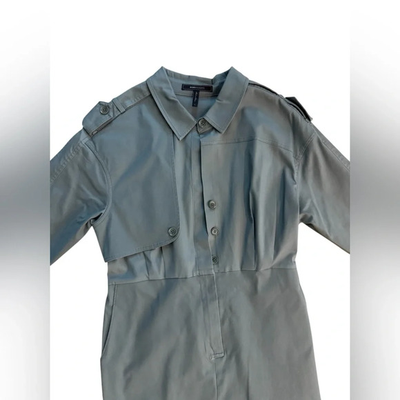 BCBG Maxazria Long Sleeve Trench Dress Castor Grey Size Large - Picture 6 of 11